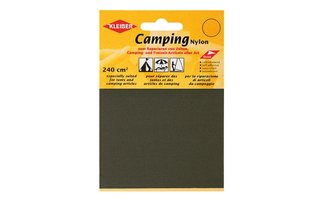 Kleiber Camping Nylon Riparazione Toppe Khaki (2 Pezzi) 2 Kleiber Camping Nylon Riparazione Toppe Khaki (2 Pezzi) - immagine 2