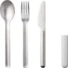 Mepal Bloom Set Di Posate In Acciaio Inossidabile Incl. Copertura In Plastica 3 Pezzi Pebble Black