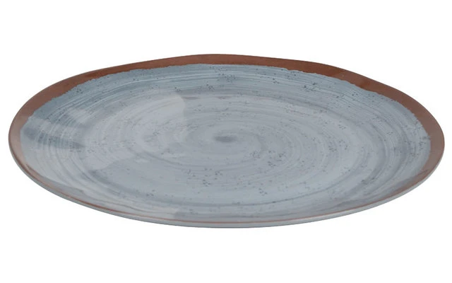 Bo-Camp Melamine Dinner Plate Set Of 4 Grey / Brown 2 Bo-Camp Melamine Dinner Plate Set Of 4 Grey / Brown - immagine 2