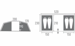 Tambu Bara Vis à Vis 4 Persone Tenda Familiare Blu Navy