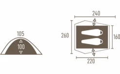 Tambu Binodana 2 Persone Tenda A Cupola Da Trekking Marrone