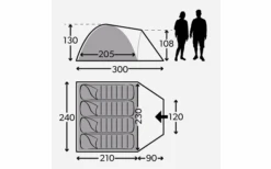 Tenda Kampa Brighton 4 Dome Grey