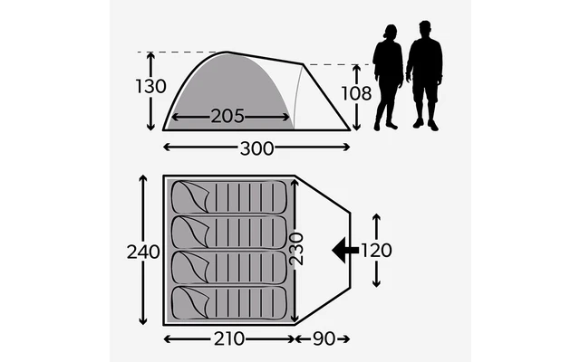 Tenda Kampa Brighton 4 Dome Grey 1 Tenda Kampa Brighton 4 Dome Grey