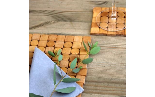 Sottobicchieri In Bambù A Mosaico Westmark 4 Pezzi 10 X 10 Cm 2 Sottobicchieri In Bambù A Mosaico Westmark 4 Pezzi 10 X 10 Cm - immagine 2