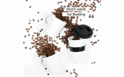 Silwy Porcelain Magnetic Handle Mugs JOY OF TRAVEL Set Di 2 Incl. Metal Nano Gel Pads NERO -Berger 706493 4793528