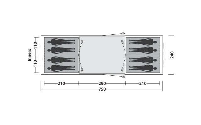 Tenda A Tunnel Easy Camp Huntsville Twin 800 Per 8 Persone 7 Tenda A Tunnel Easy Camp Huntsville Twin 800 Per 8 Persone - immagine 7
