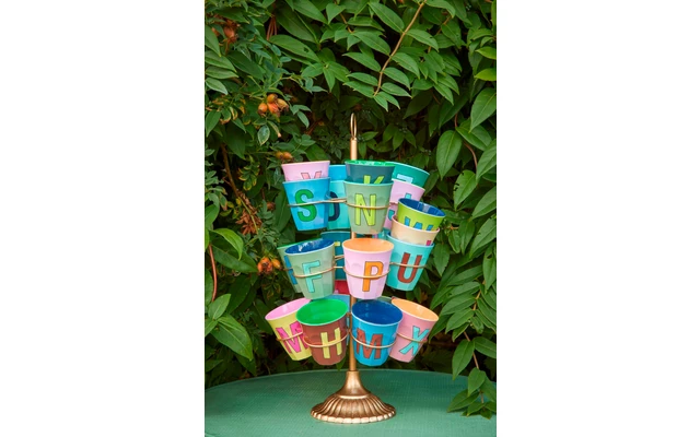 Tazza In Melamina Rice Medium 9 Cm Blu Con Lettere I 1 Tazza In Melamina Rice Medium 9 Cm Blu Con Lettere I